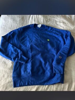 custom blue champion sweater